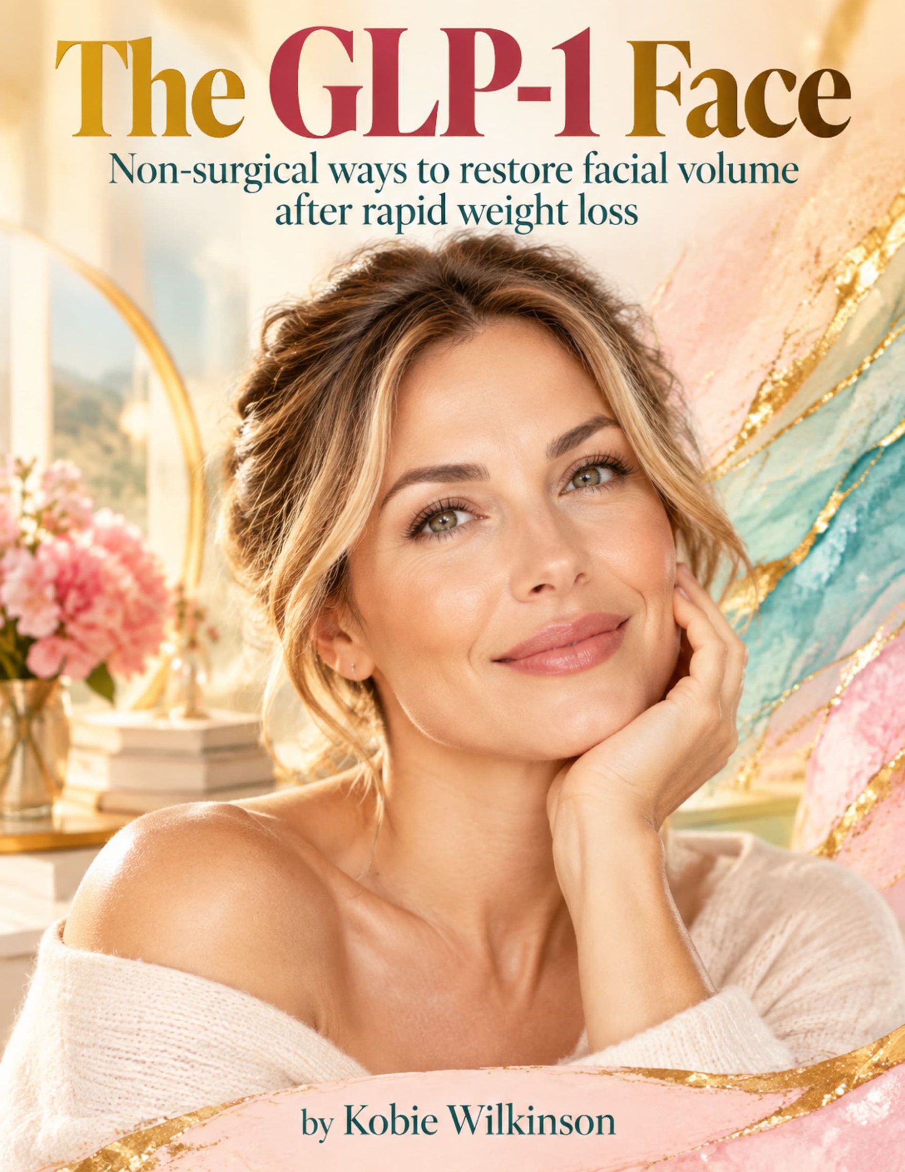 Cover of The GLP-1 Face by Kobie Wilkinson: a smiling woman resting her chin on her hand